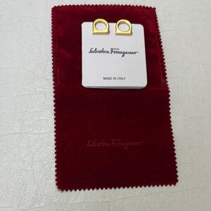 Salvatore Ferragamo Gold Arc Earrings